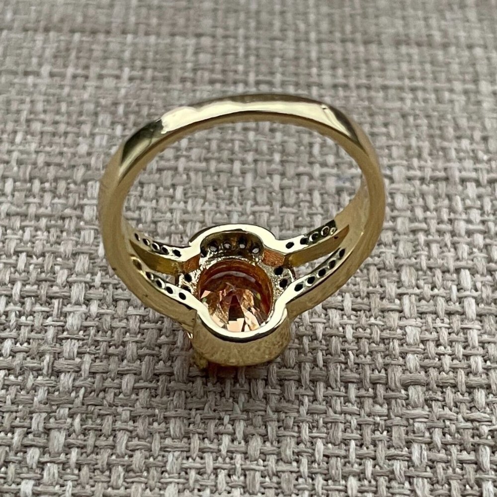 Women Rings Gold Plated Fashion Jewelry Rings Lab Created Stone Size 8 - Picture 9 of 12
